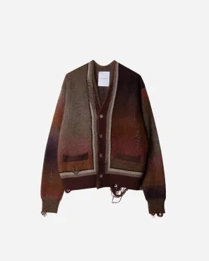 KASURI JACQUARD COMPACT CARDIGAN .10【GARNET】