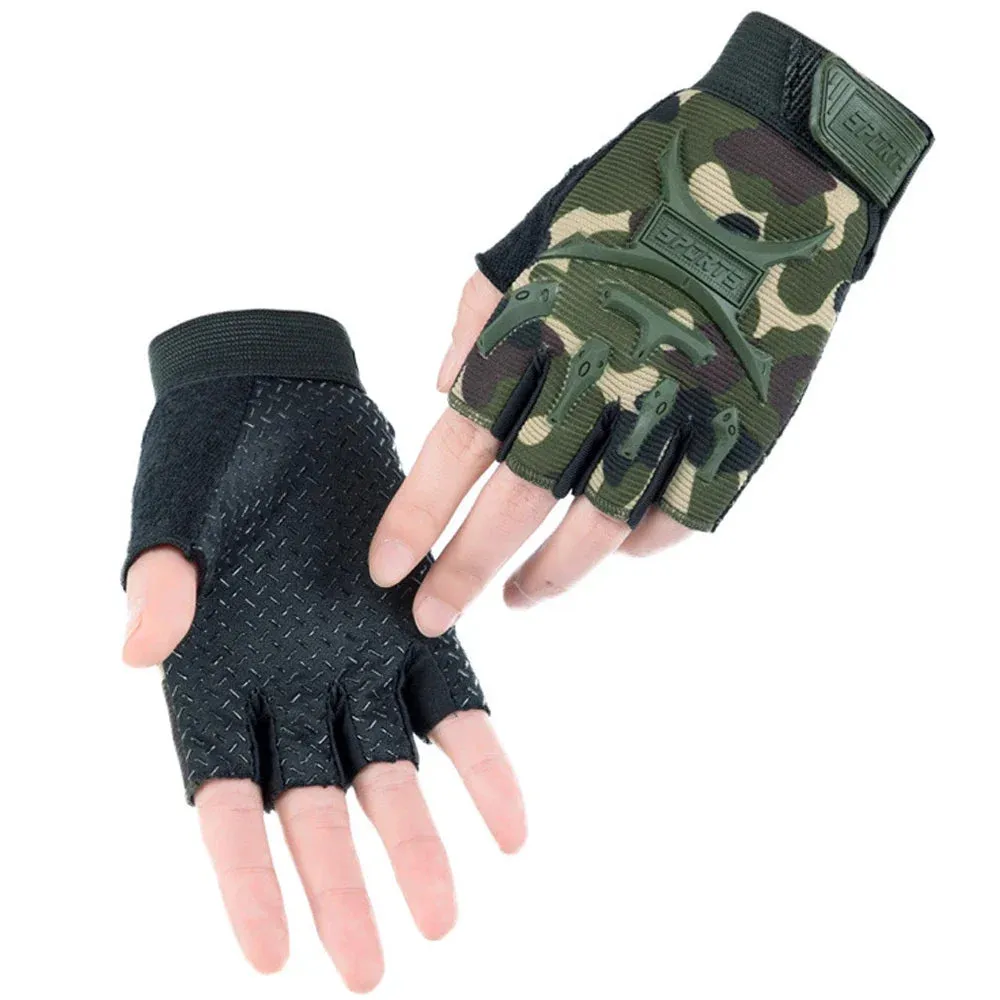 Kids Sport Gloves, Kids Half Finger Gloves, Boys Girls Cycling Gloves, Fishing Gloves for Cycling Camping Fishing Outdoor Sports