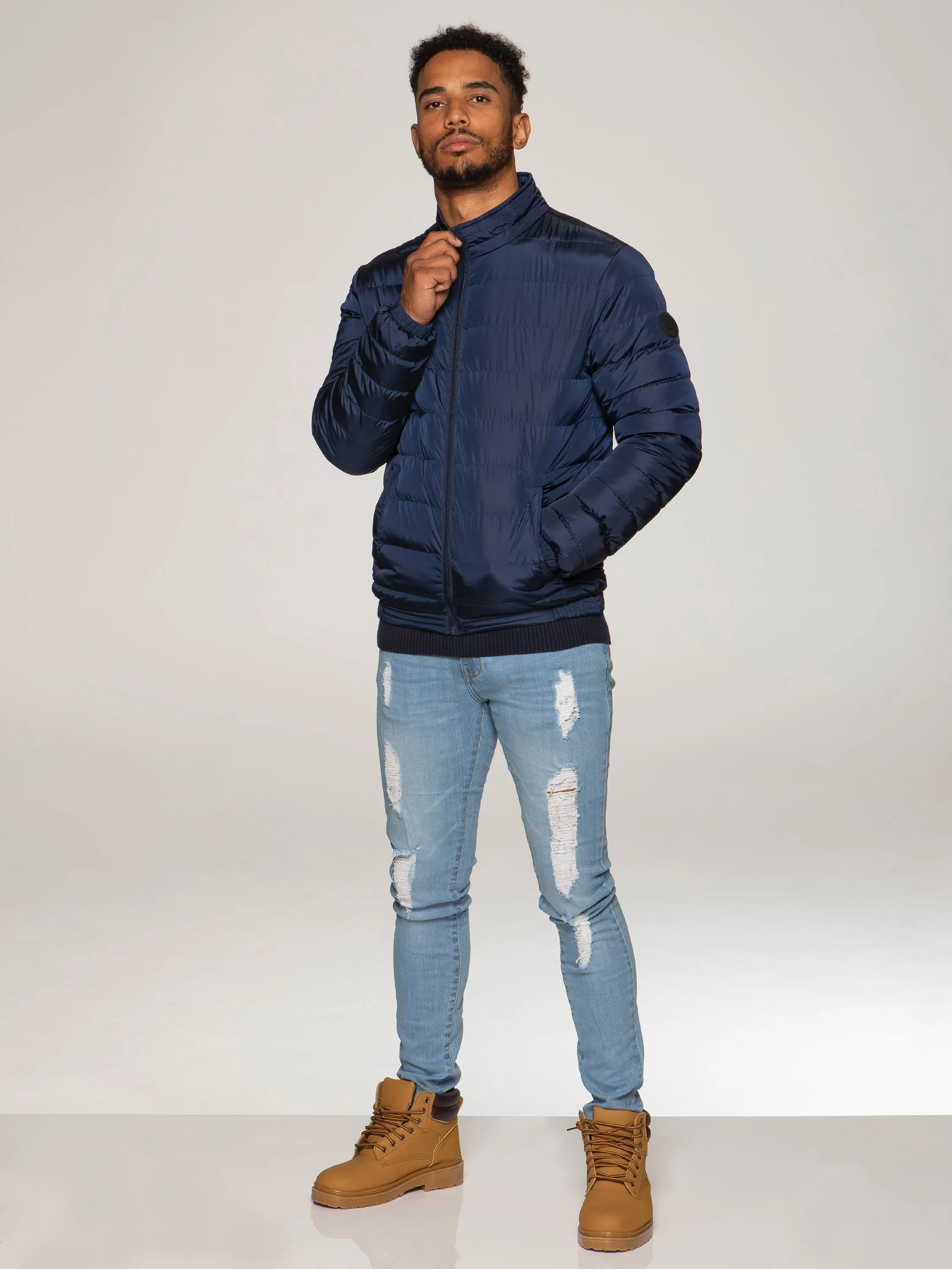 Kruze | Mens Funnel Neck Padded Jacket