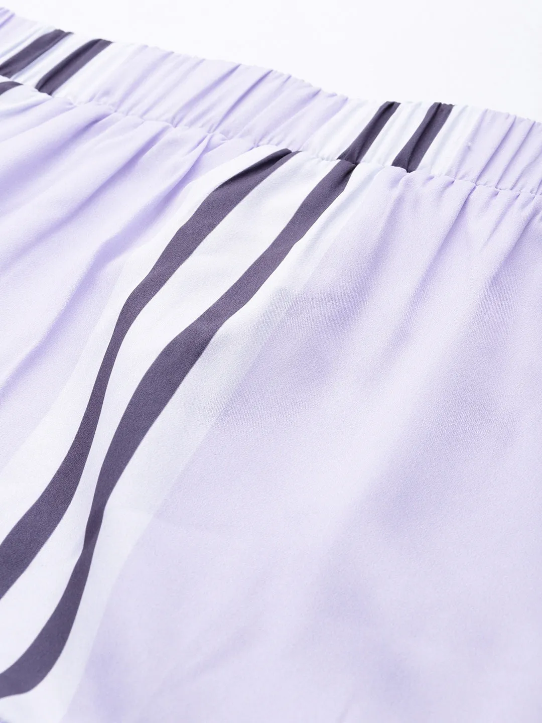 Lavender Stripe Tiered Skirt