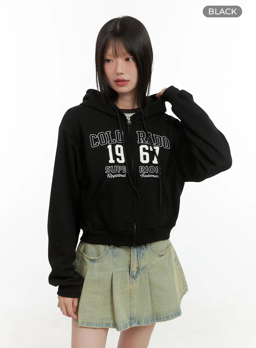 Lettering Zip-Up Hoodie CG426