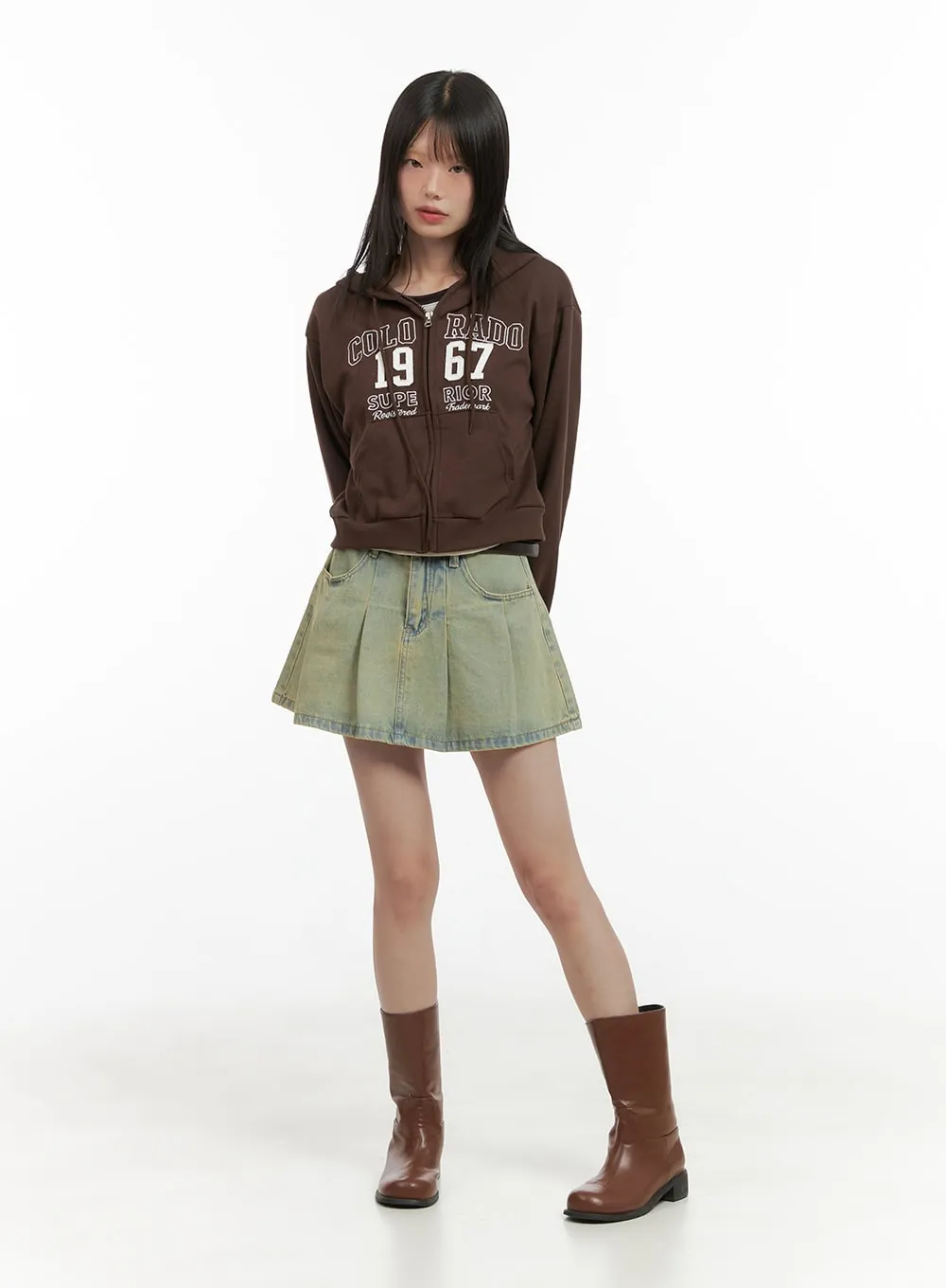 Lettering Zip-Up Hoodie CG426