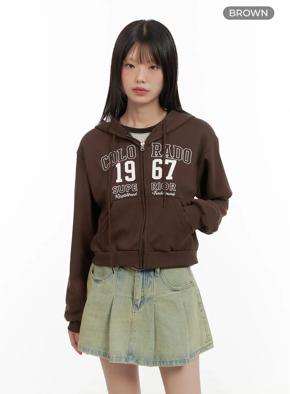 Lettering Zip-Up Hoodie CG426