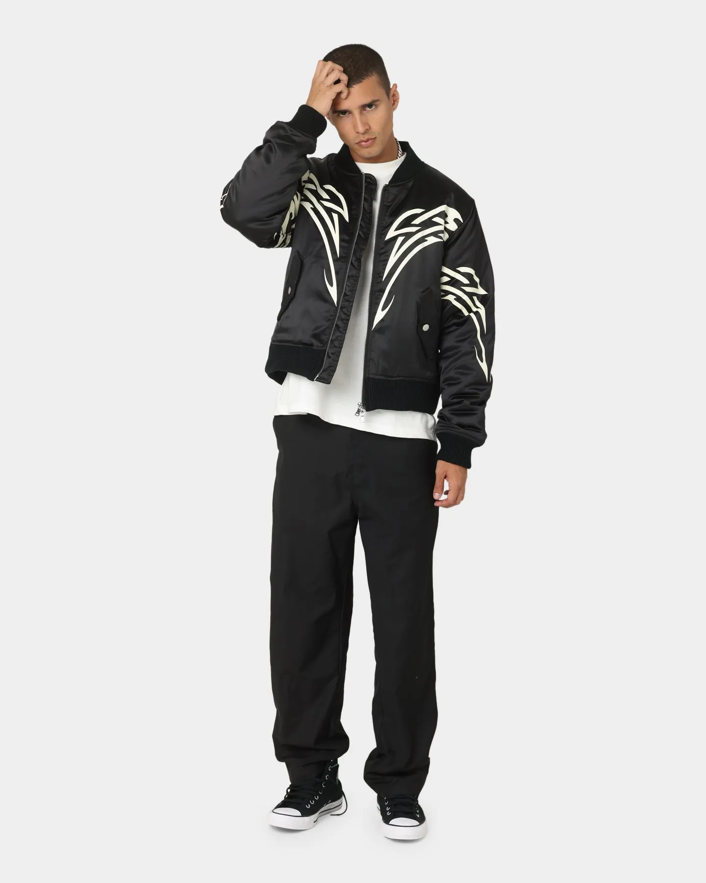 Lifted Anchors Spirit Tribal Bomber Jacket Black