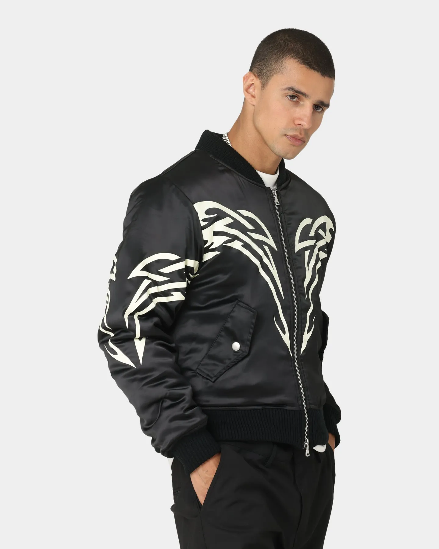 Lifted Anchors Spirit Tribal Bomber Jacket Black