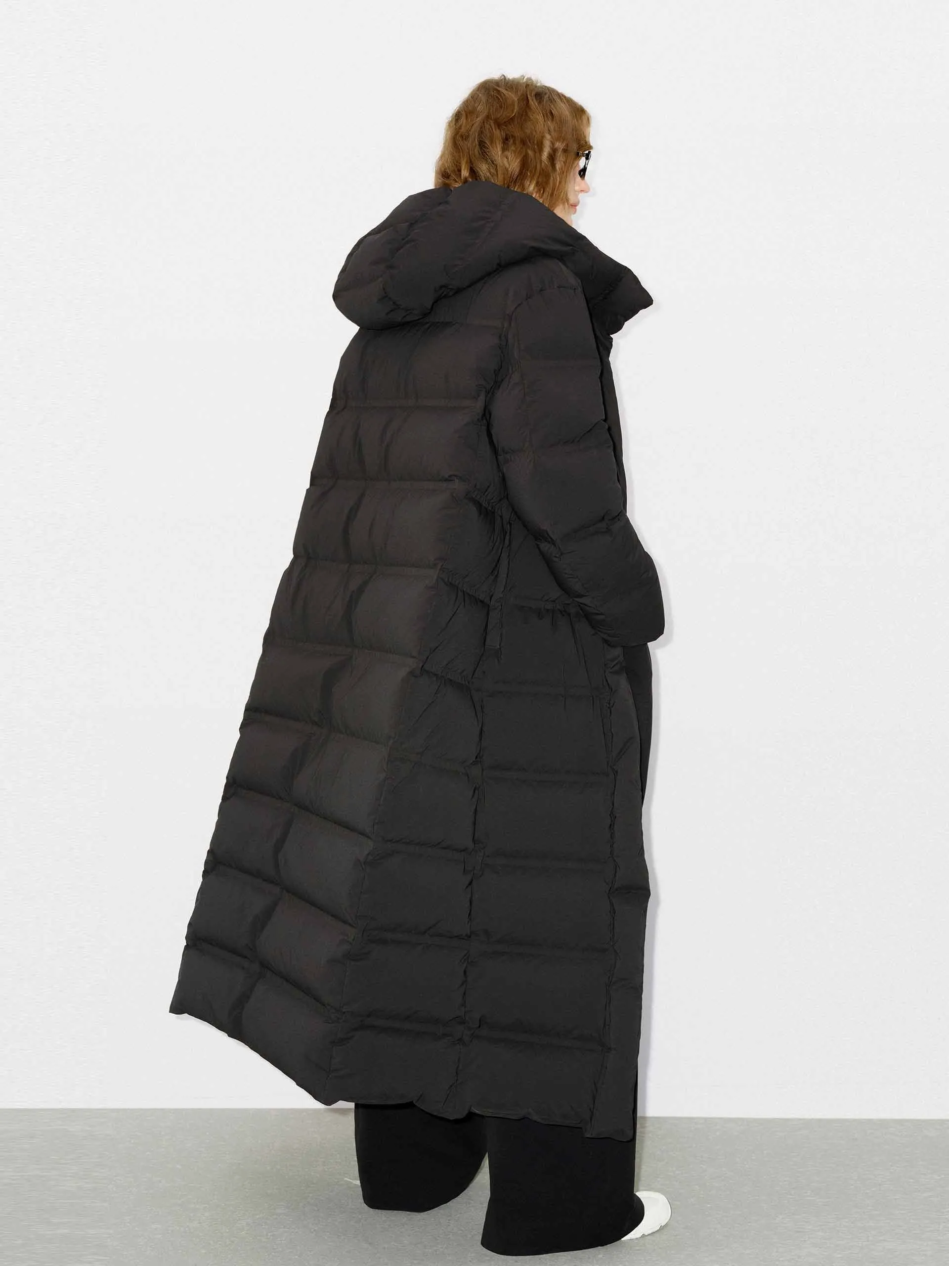 Long Line Hood Down Coat