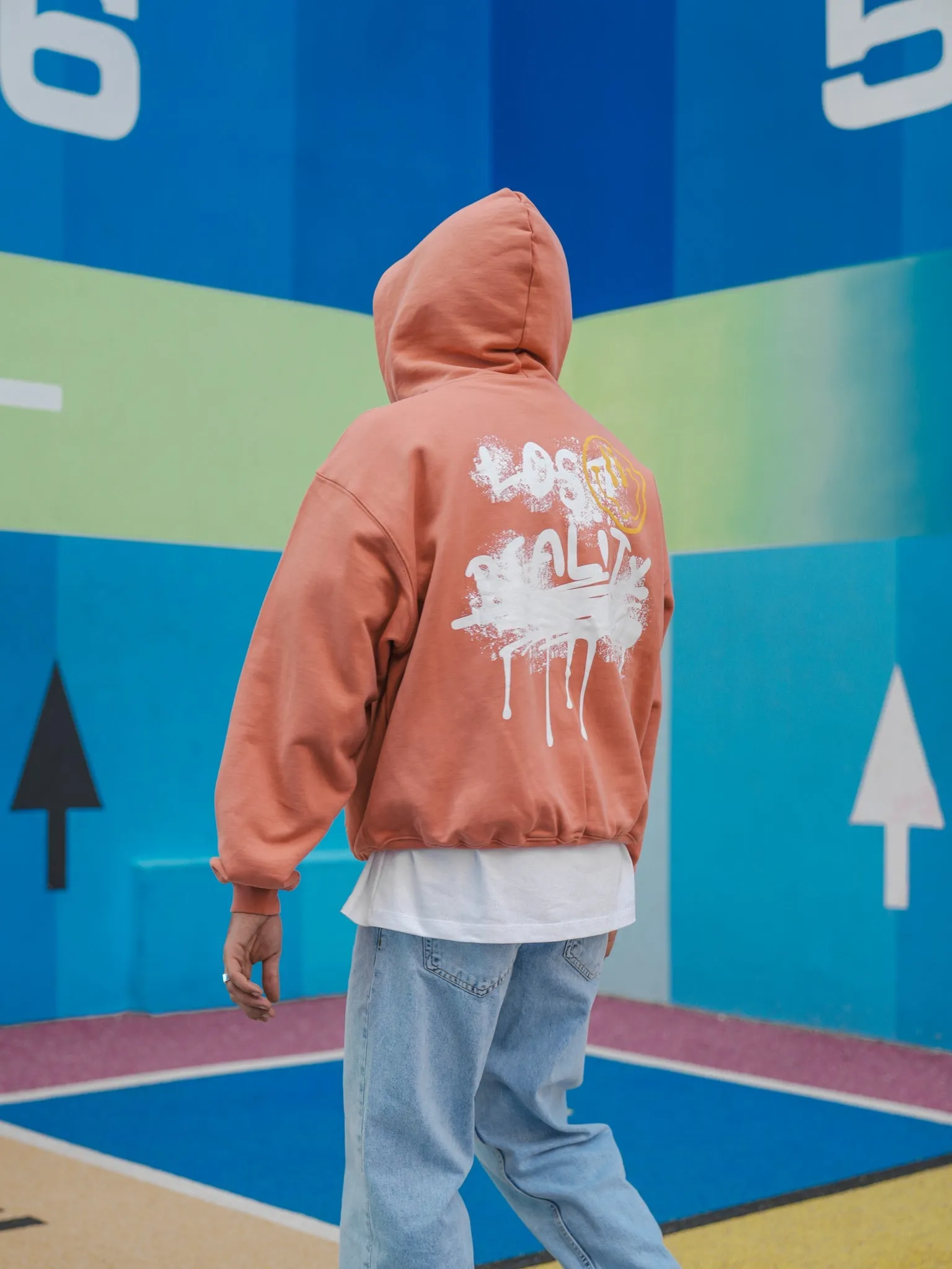 Lost Reality Vintage Washed Oversized Hoodie - Tile