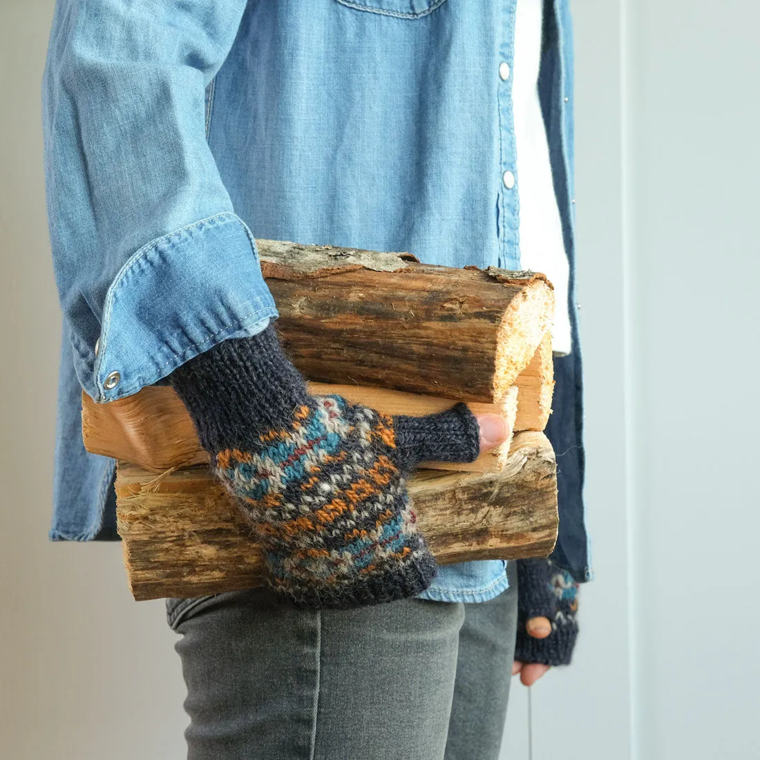 Lottie Fair Isle Finglerless Mittens