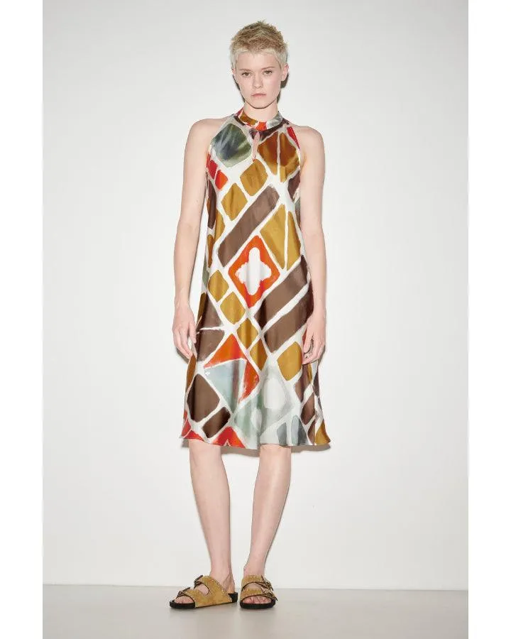 Luisa Cerano Ethnic Print Slip Dress