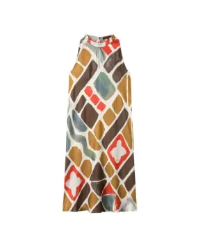 Luisa Cerano Ethnic Print Slip Dress