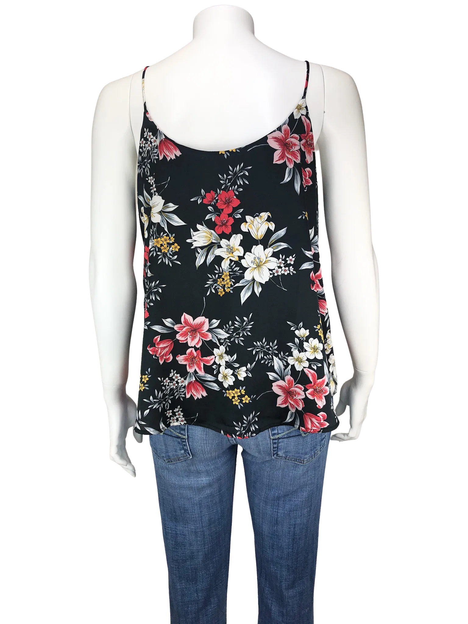 Lush, Women's Floral Camisole, Black/Multi, Size XL