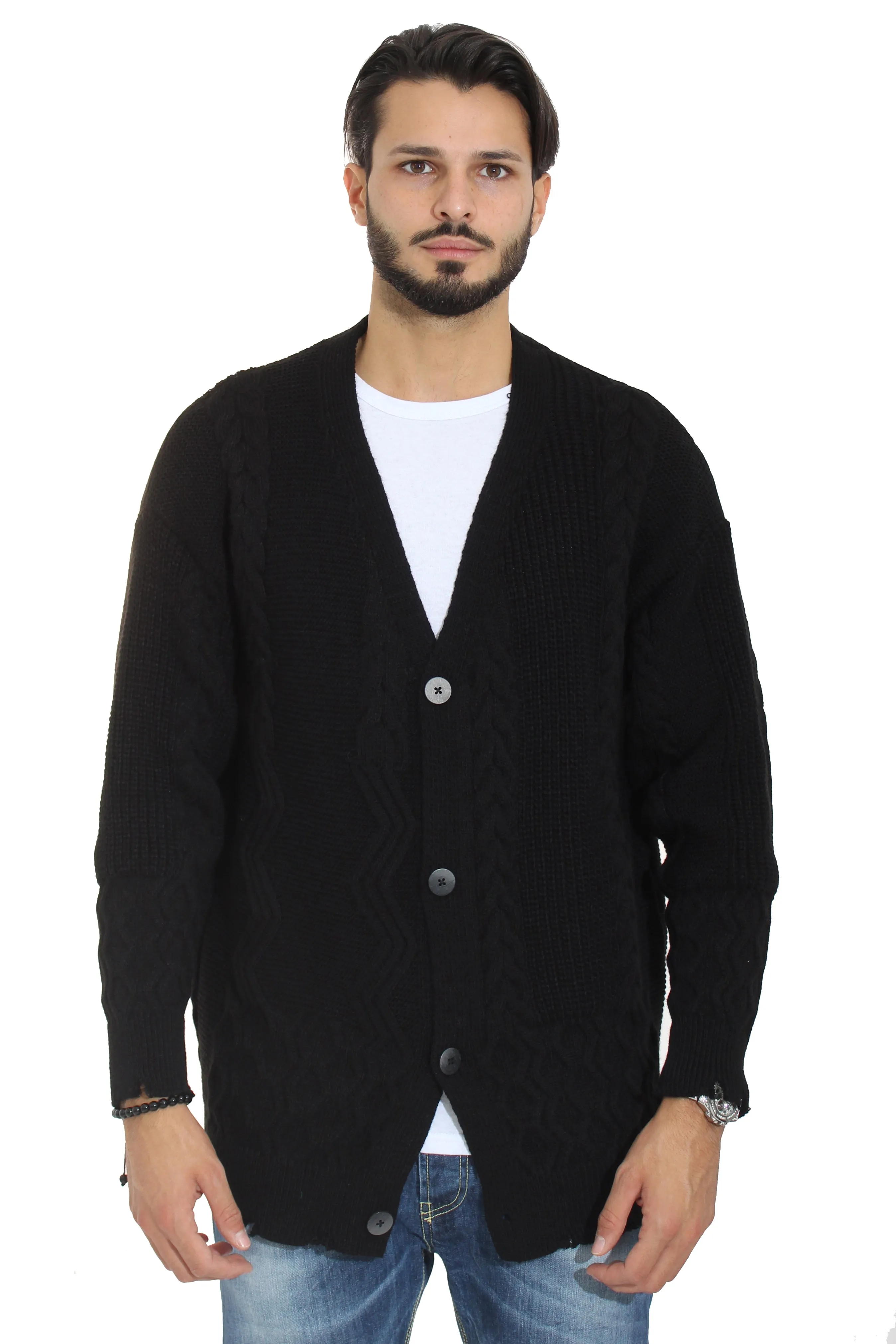 Maglione Cardigan Uomo Giacca a Maglia Over Size Art. Mg63