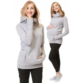 Maternity Sweatshirt Women Nursing Maternity Long Sleeves Hooded Breastfeeding Hoodie for Fall/Winter.