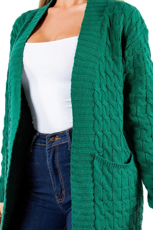 Maxi Cardigan in Green and Black