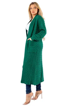 Maxi Cardigan in Green and Black