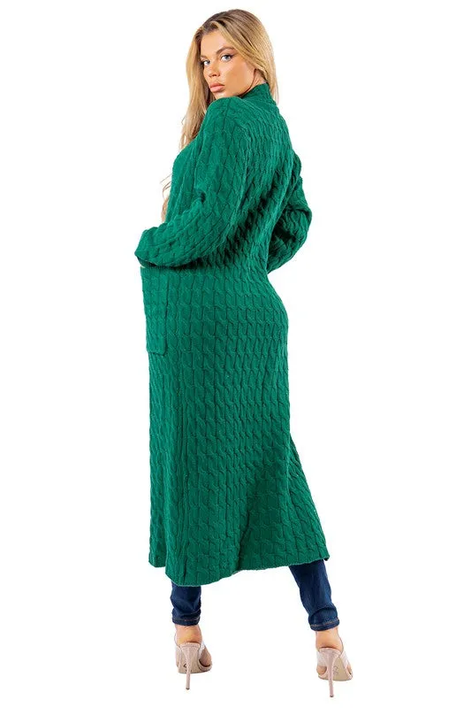 Maxi Cardigan in Green and Black