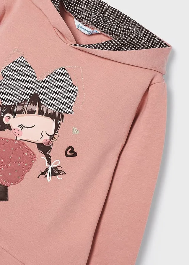 Mayoral Girls Pink Cotton Hoodie Dress