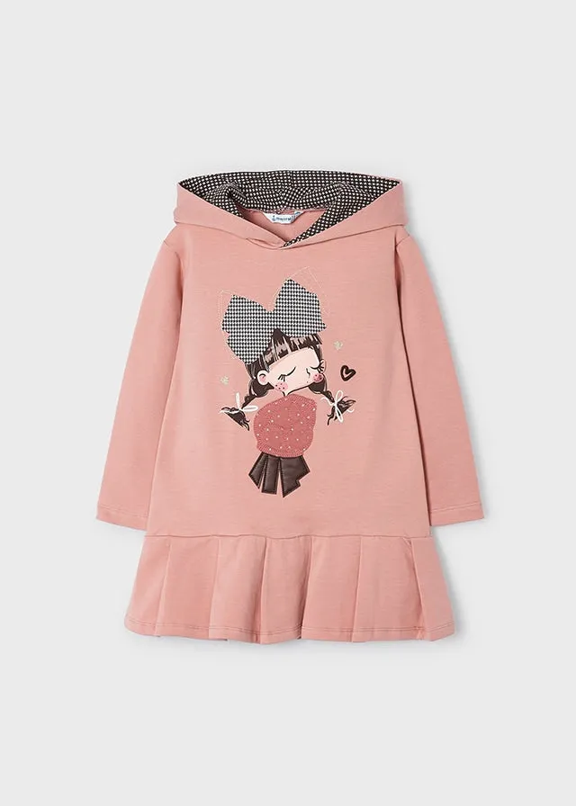 Mayoral Girls Pink Cotton Hoodie Dress