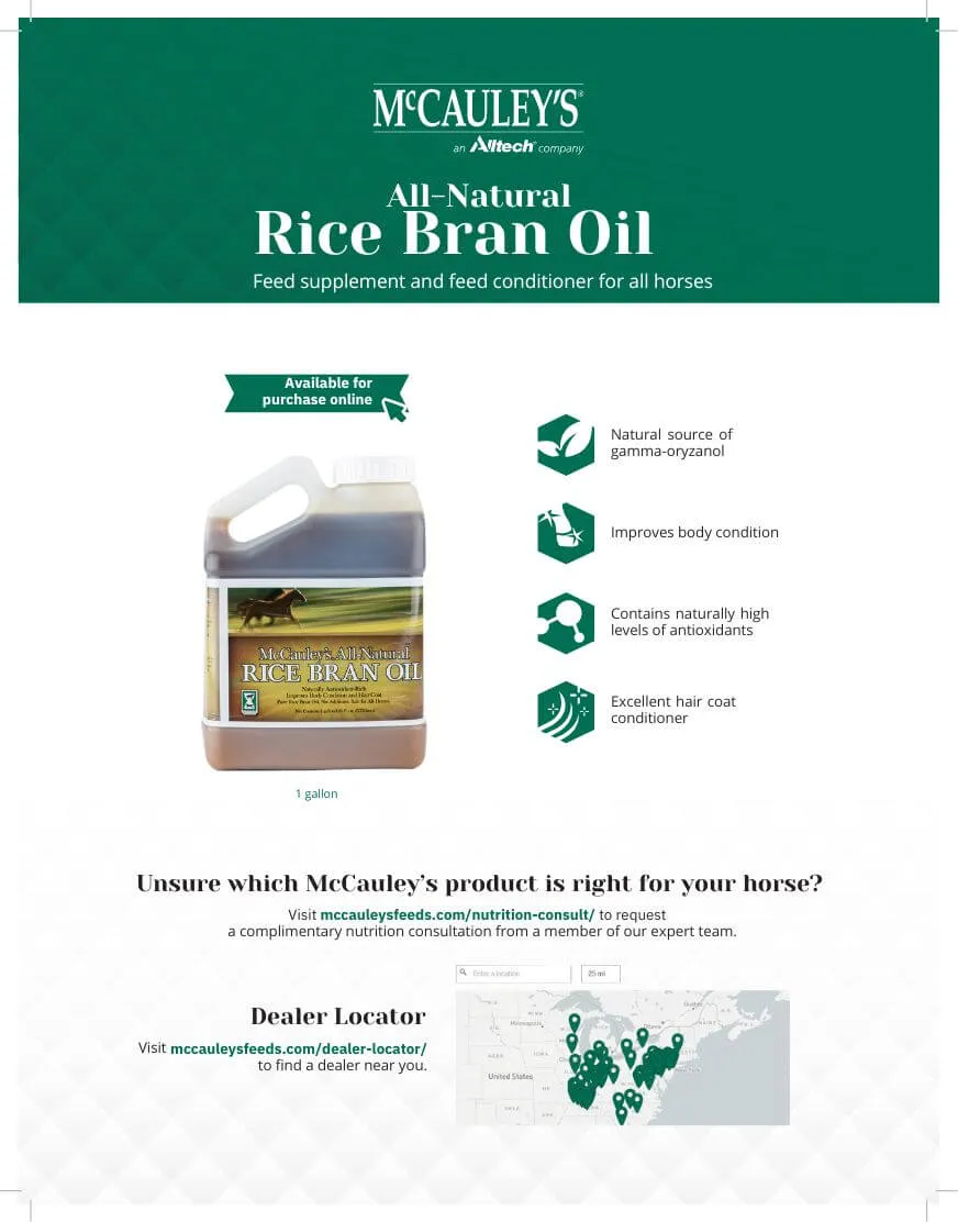 McCauley's All-Natural Rice Bran Oil Horse Supplement