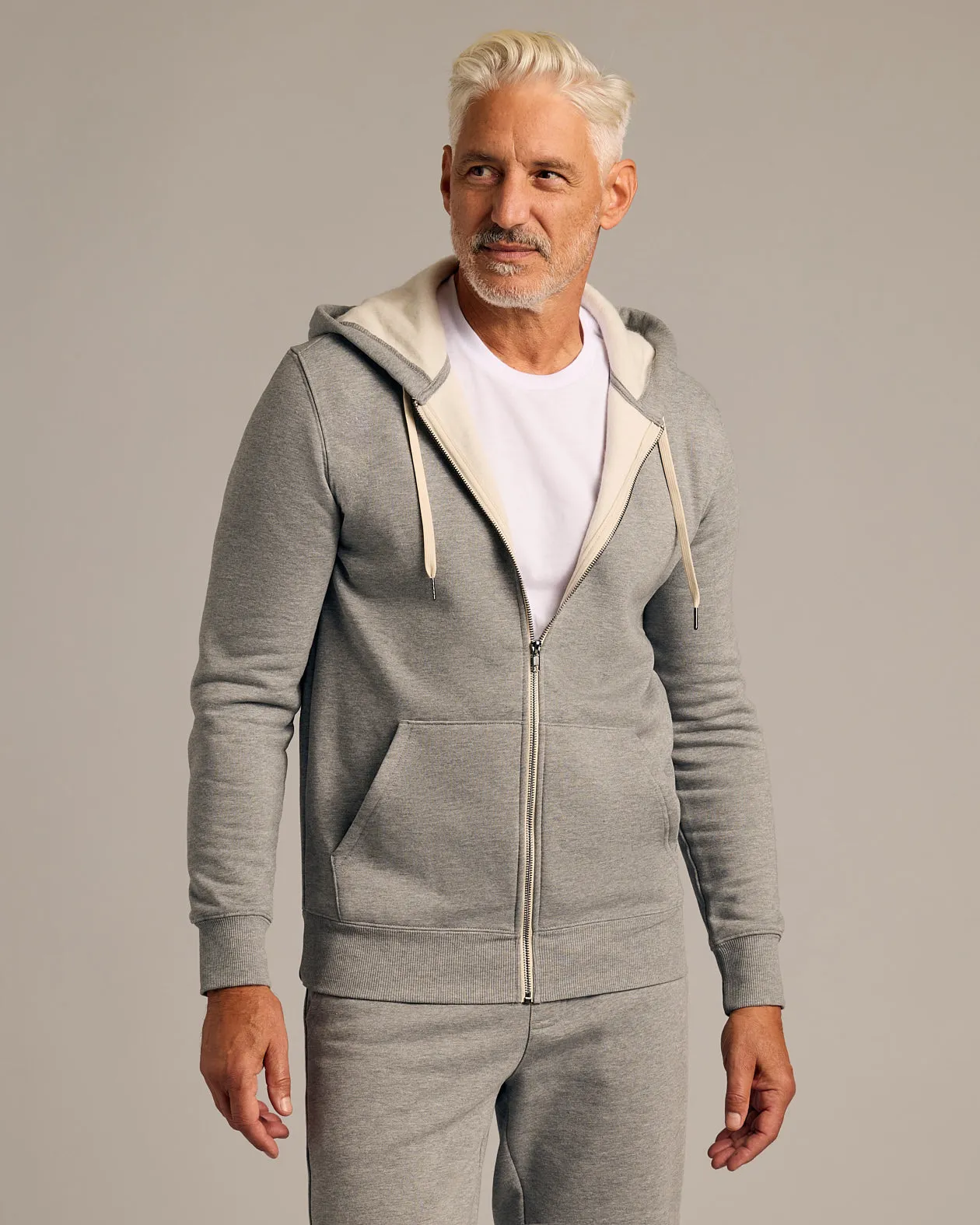 Medium Heather Gray Full Zip Fleece Hoodie & Jogger 2-Pack