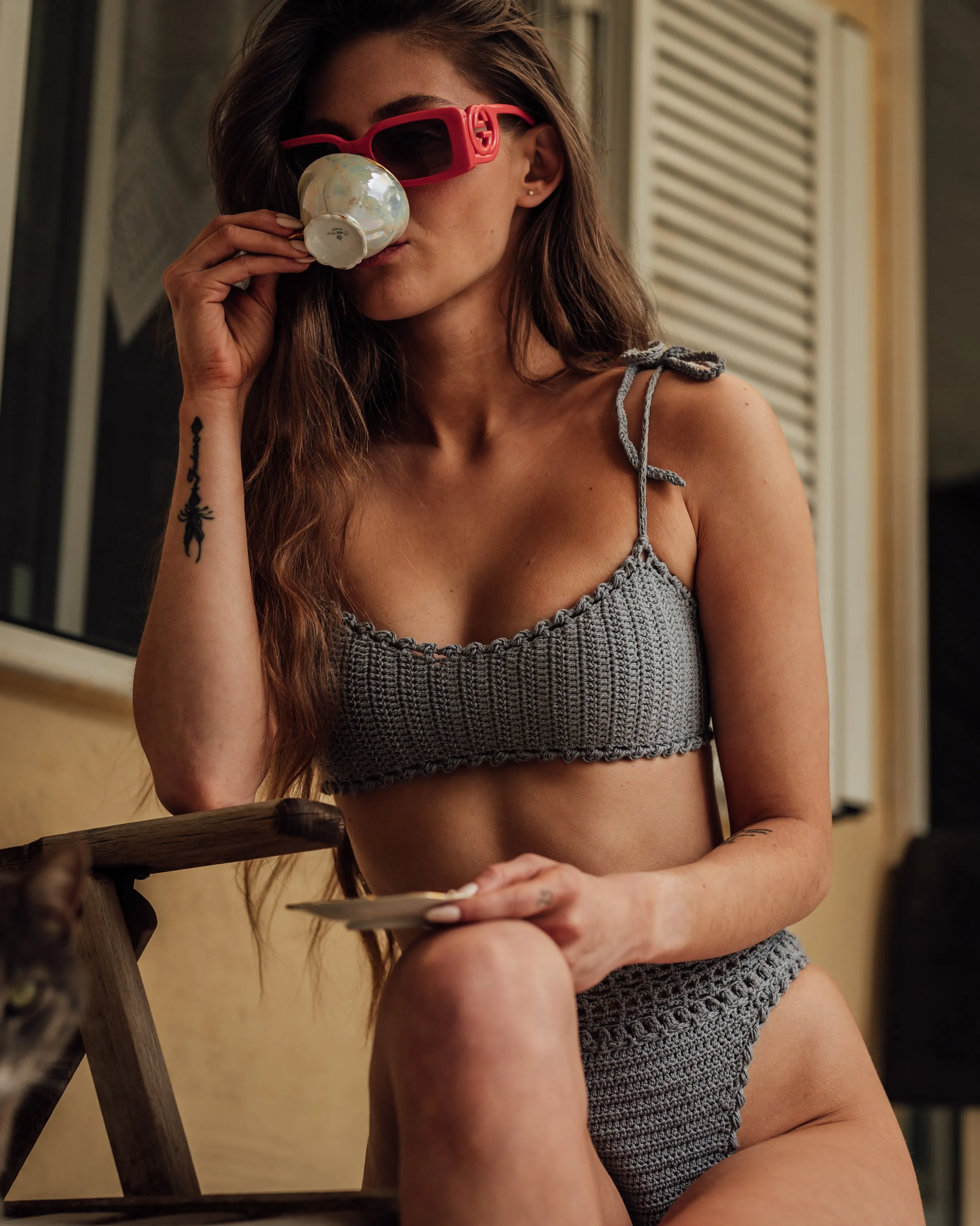 Mei Crochet Bandeau Bra