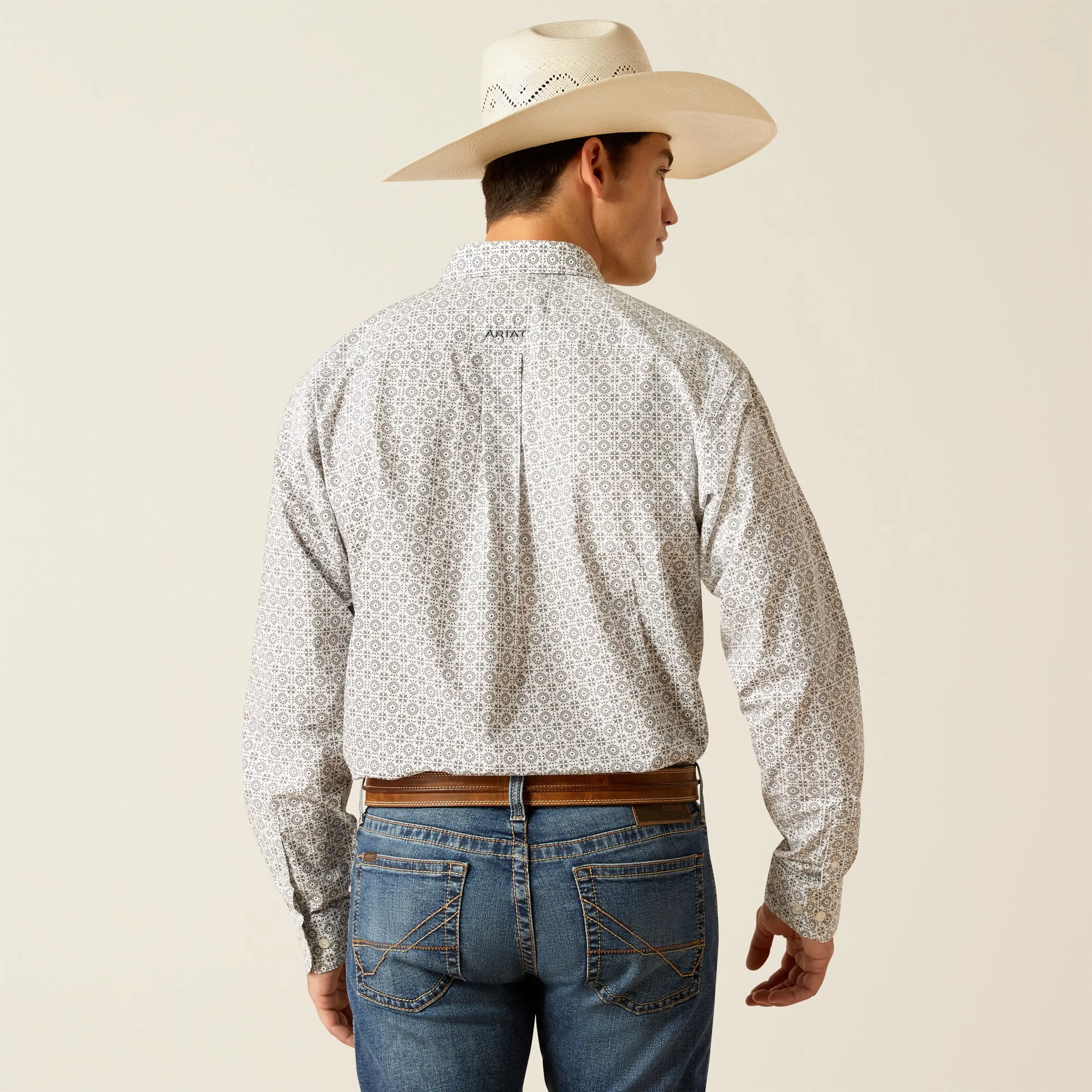 Men's Ariat Fitted Jimmy Grey Long Sleeve Shirt - 10051525 - FINAL SALE