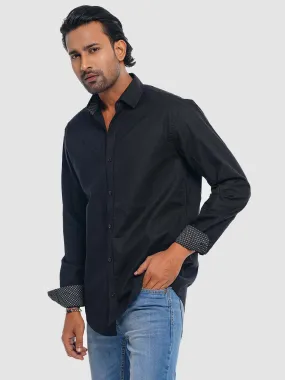 Men's Full Sleeve Shirt in Jet Black