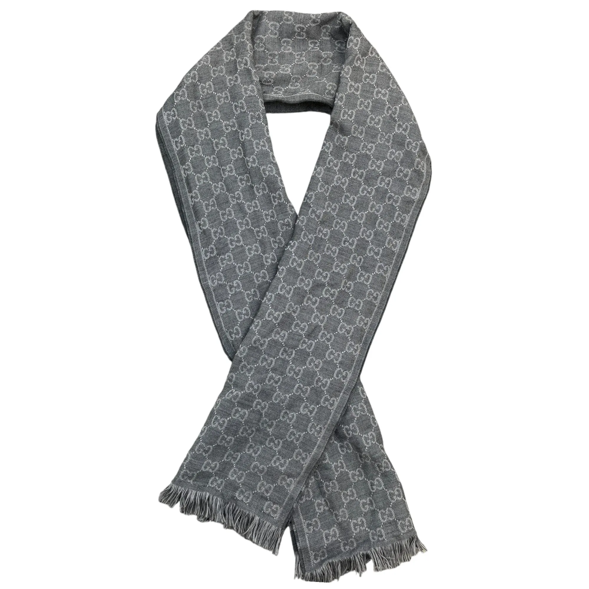 Men's Gg Jacquard Scarf Grey