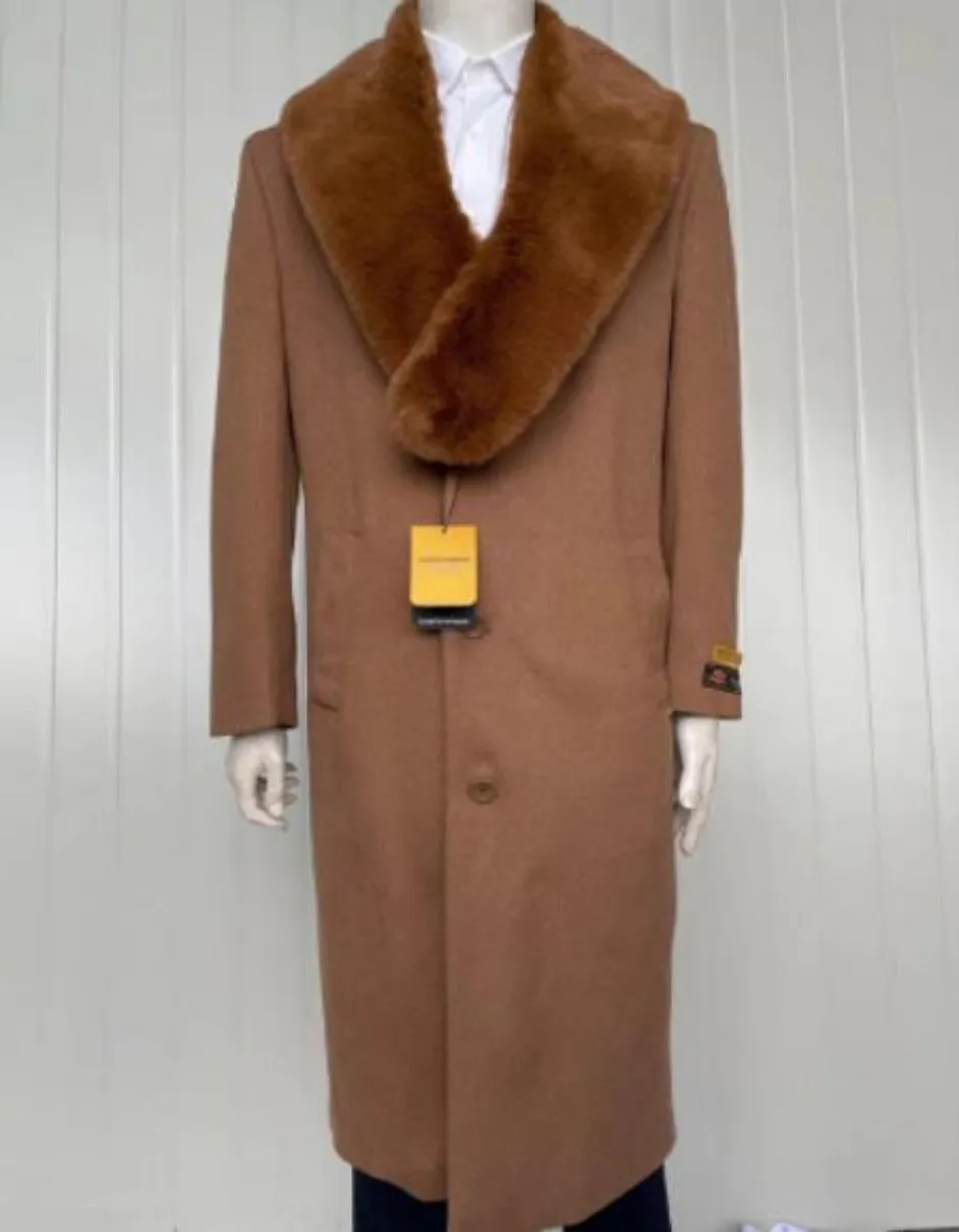 Mens Overcoat - Topcoat For Men - Winter Fabric - Mens Cashmere Blend Dark Brown Coat Full length - Cashmere Overcoat