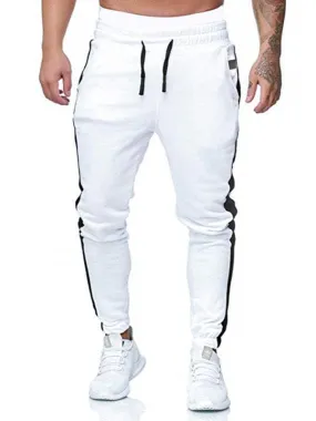 Men's sports color block casual trousers