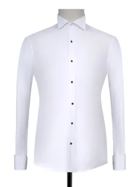 Mens White Tuxedo Shirt With Black Buttons