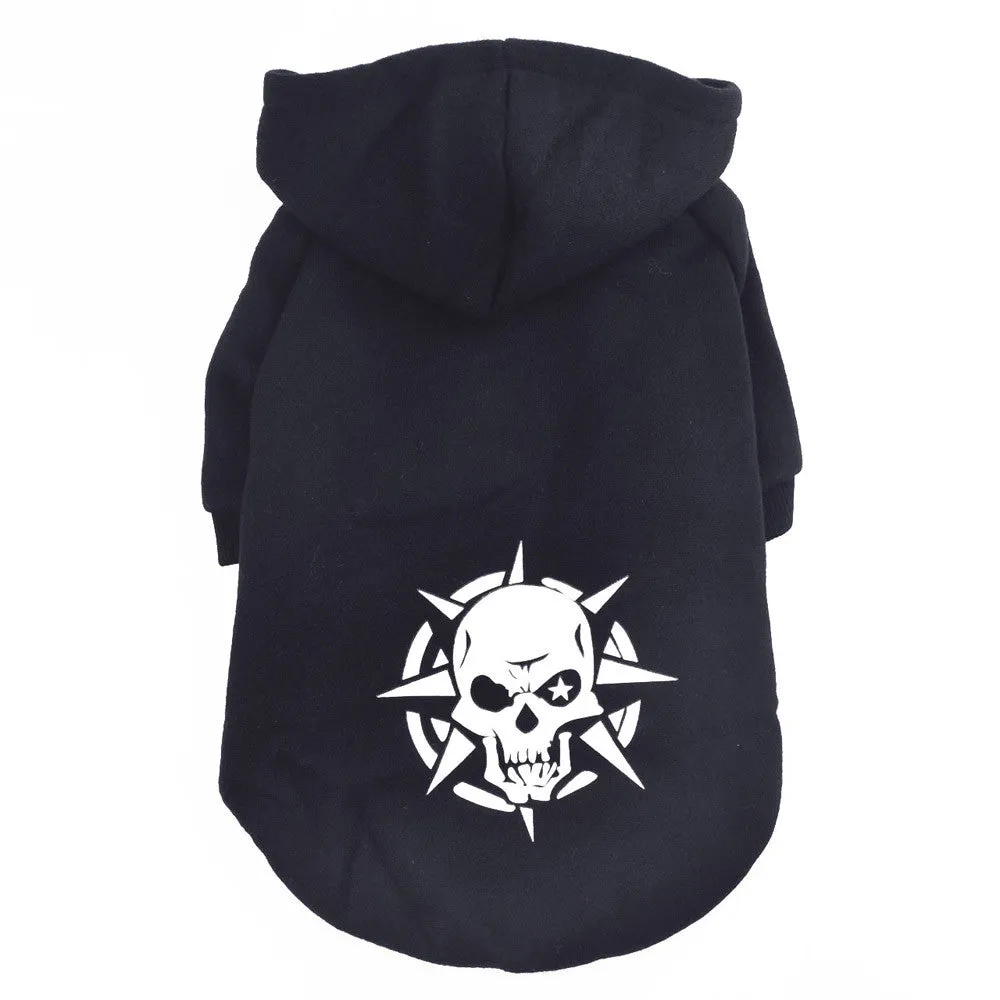 Metal Dog Black Skull Hoodie Coat