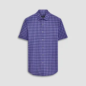 Miles Shadow Check Print OoohCotton Short Sleeve Shirt