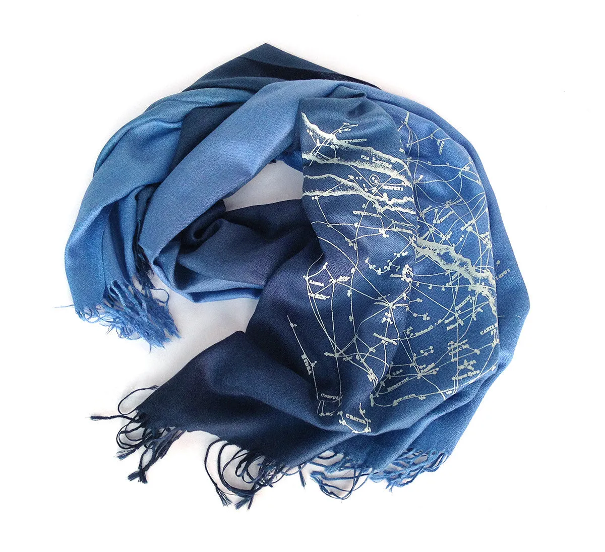 Milky Way Galaxy, star chart pashmina scarf.