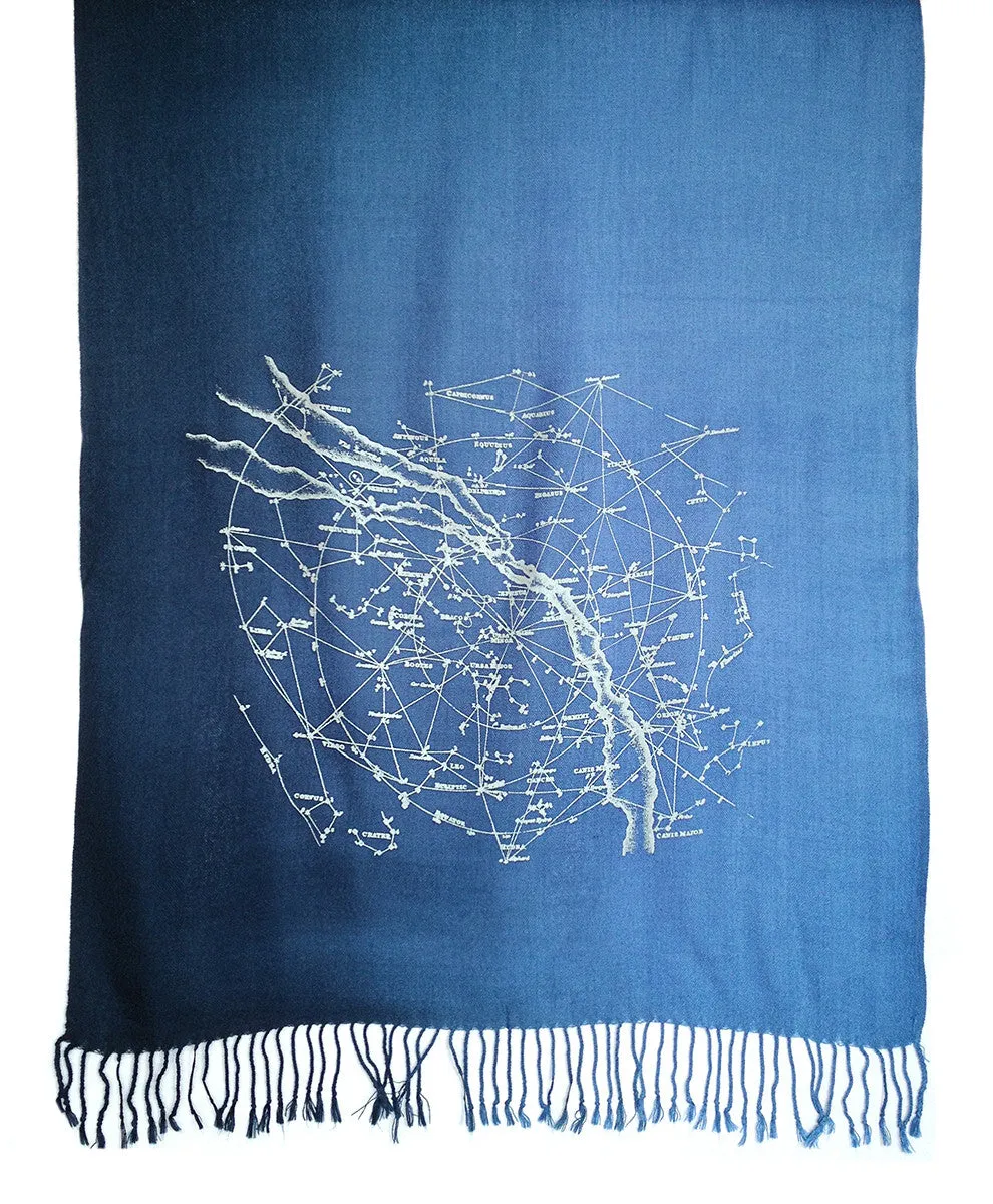 Milky Way Galaxy, star chart pashmina scarf.