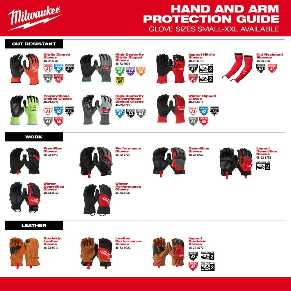 Milwaukee 48-73-7000B 12 Pair Cut Level 6 High-Dexterity Nitrile Dipped Gloves - S