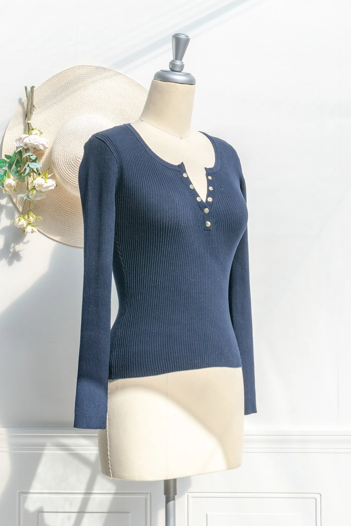 Morgan Knit Henley Top