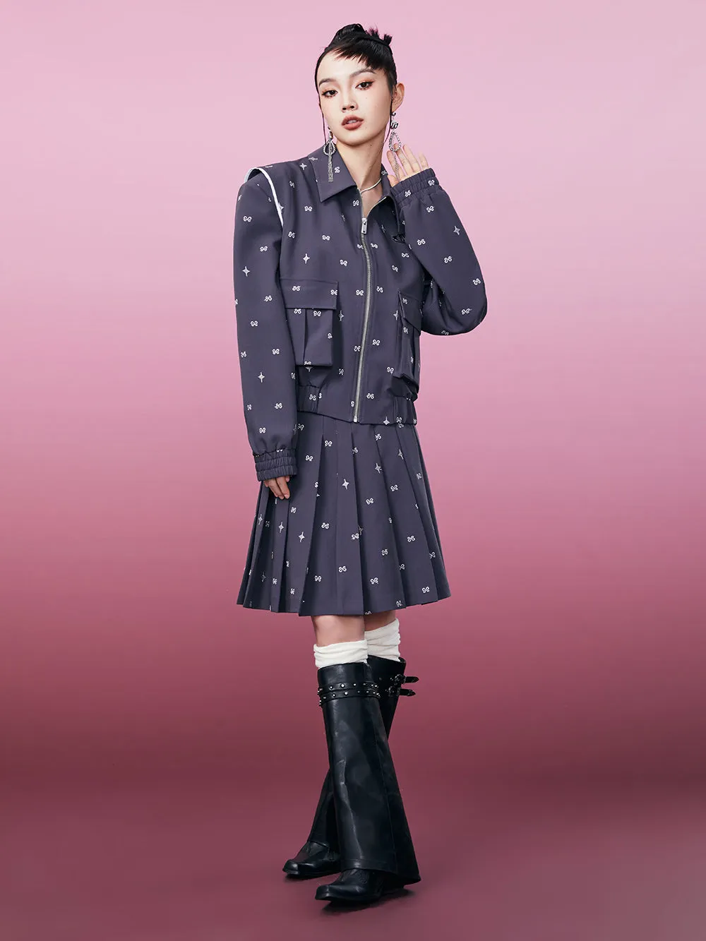 MUKZIN Frog Botton Stars Logo Classic Coat