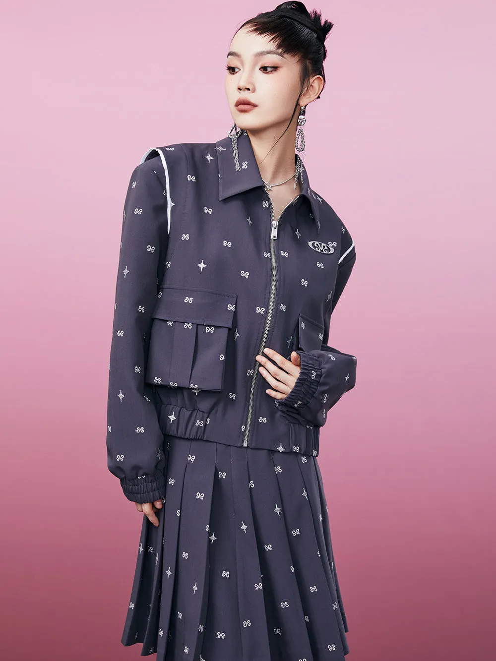 MUKZIN Frog Botton Stars Logo Classic Coat