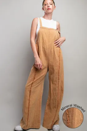 Mustard Mineral Washed Adjustable Jumpsuit