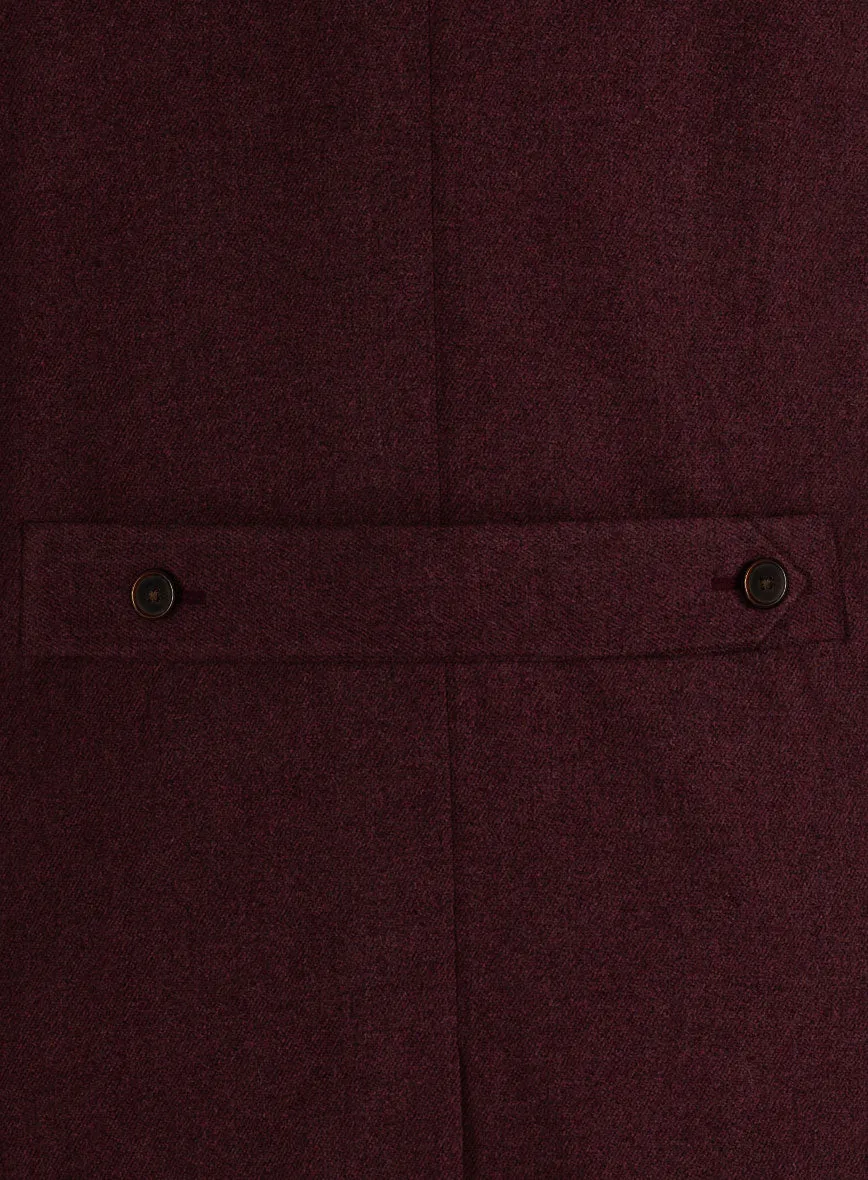 Musto Dark Wine Heavy Tweed Overcoat