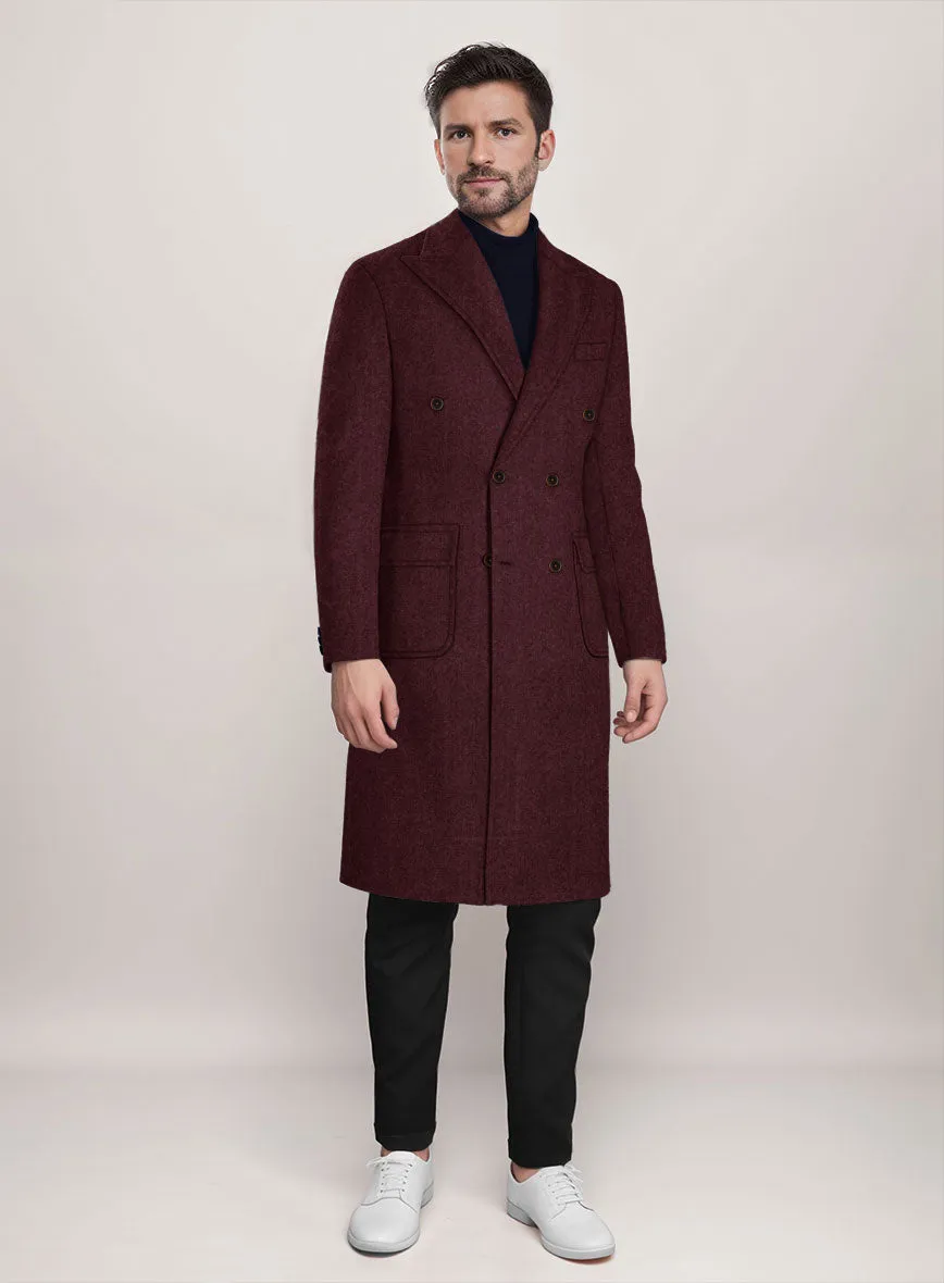 Musto Dark Wine Heavy Tweed Overcoat