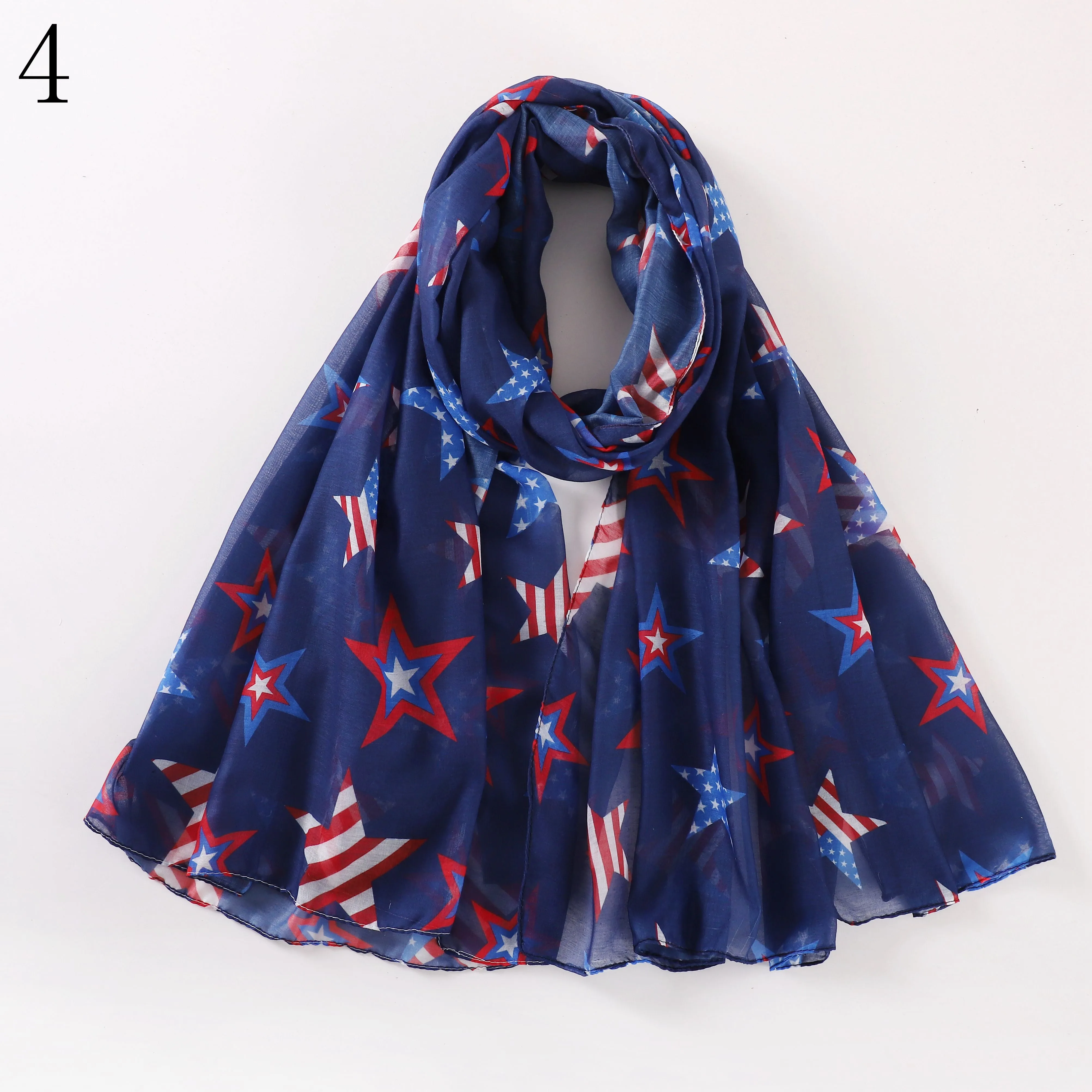 MYP08 USA printed scarf Vintage American flag new printed scarf Flag scarf Women's casual scarf