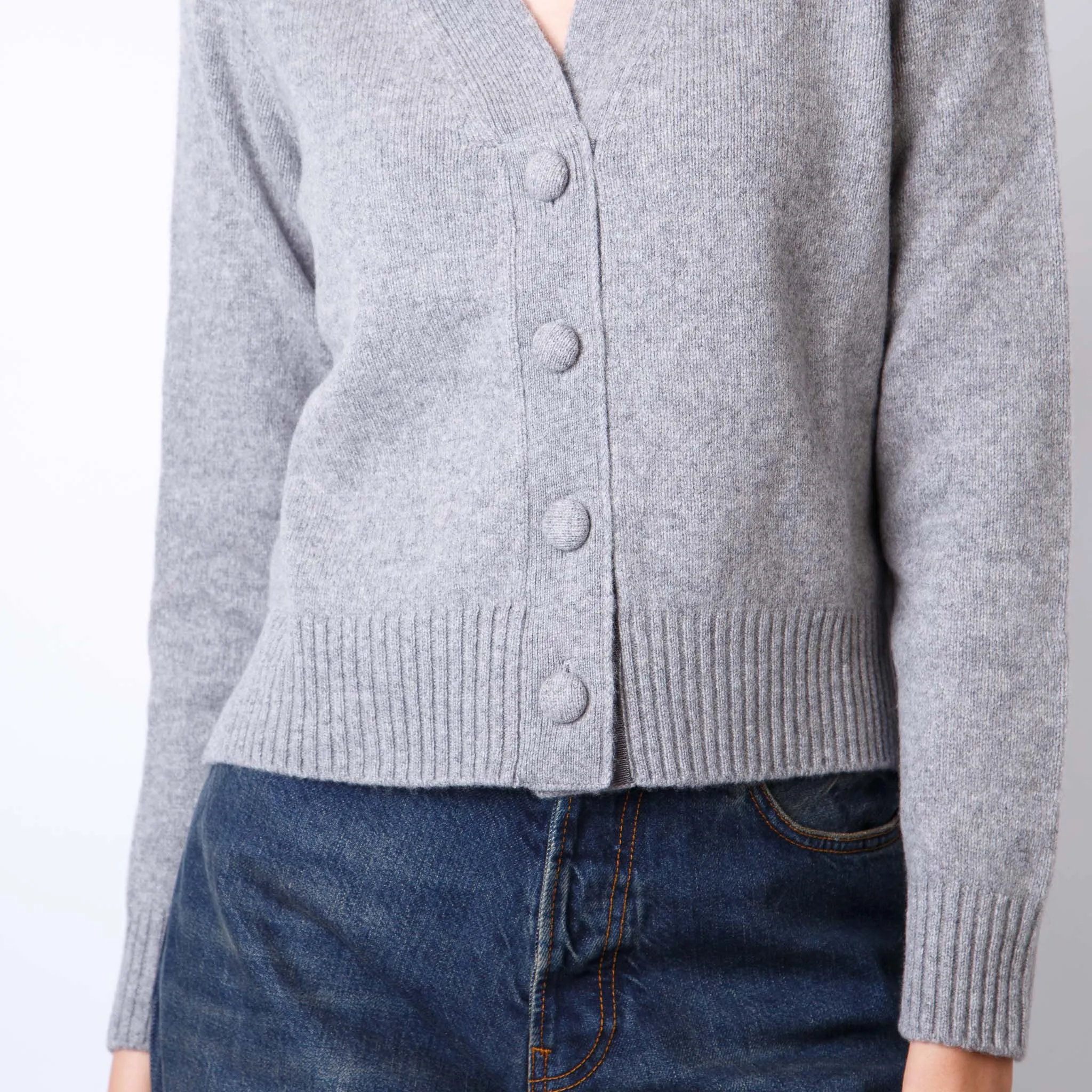 OFFICINE GENERALE SWEATER WKNT314 LIGHT HEATHER GREY