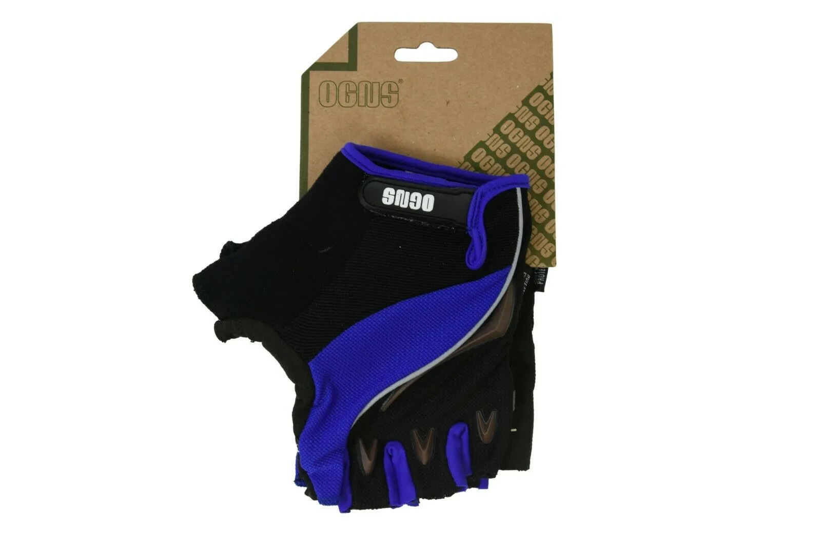 OGNS FLASH BLACK & BLUE PADDED FINGERLESS BIKE CYCLING LIGHTWEIGHT MITTS GLOVES