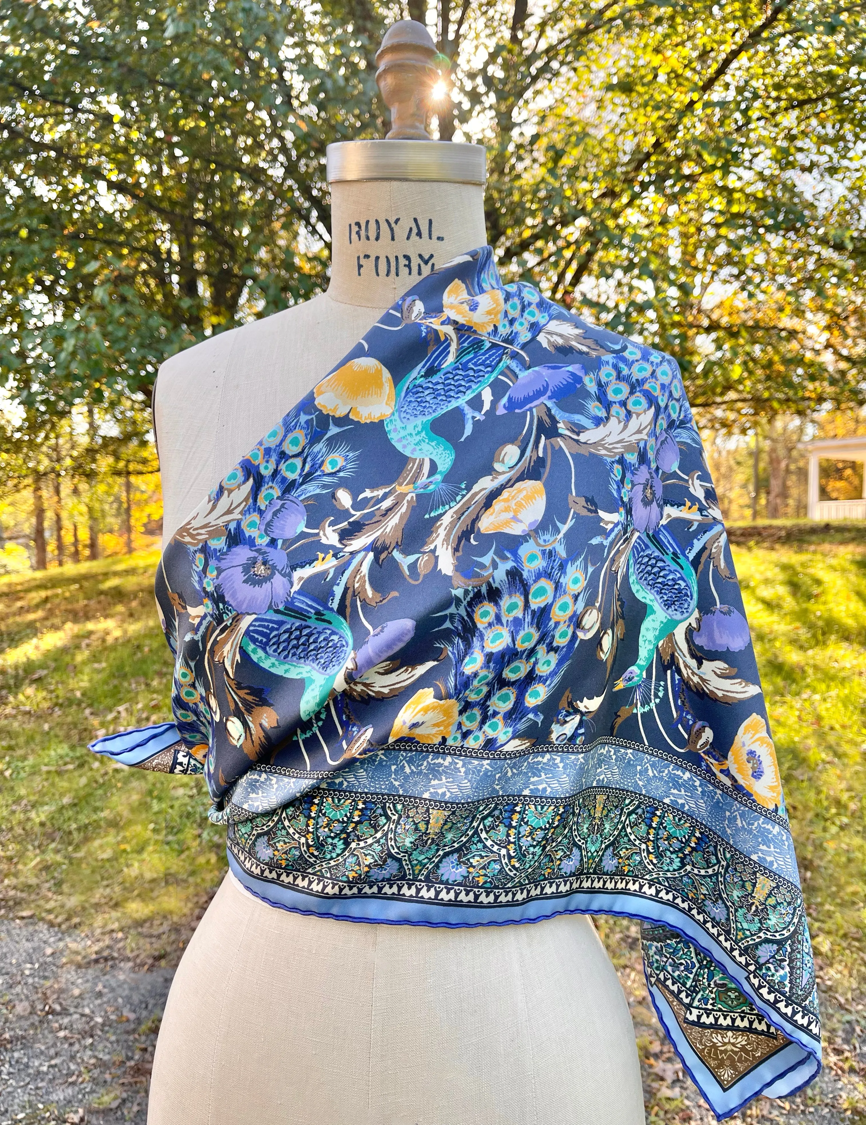 Personalized Poppy Peacock Party Scarf