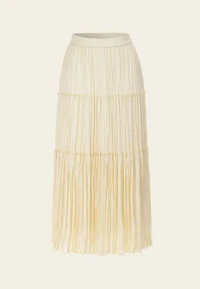 Pleated Panelled Maxi-length Skirt