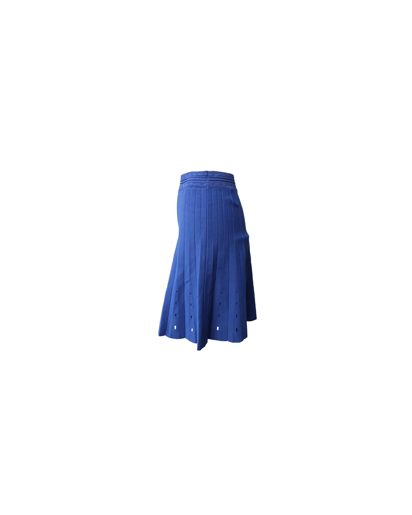 Pleated Skirt in Blue Viscose