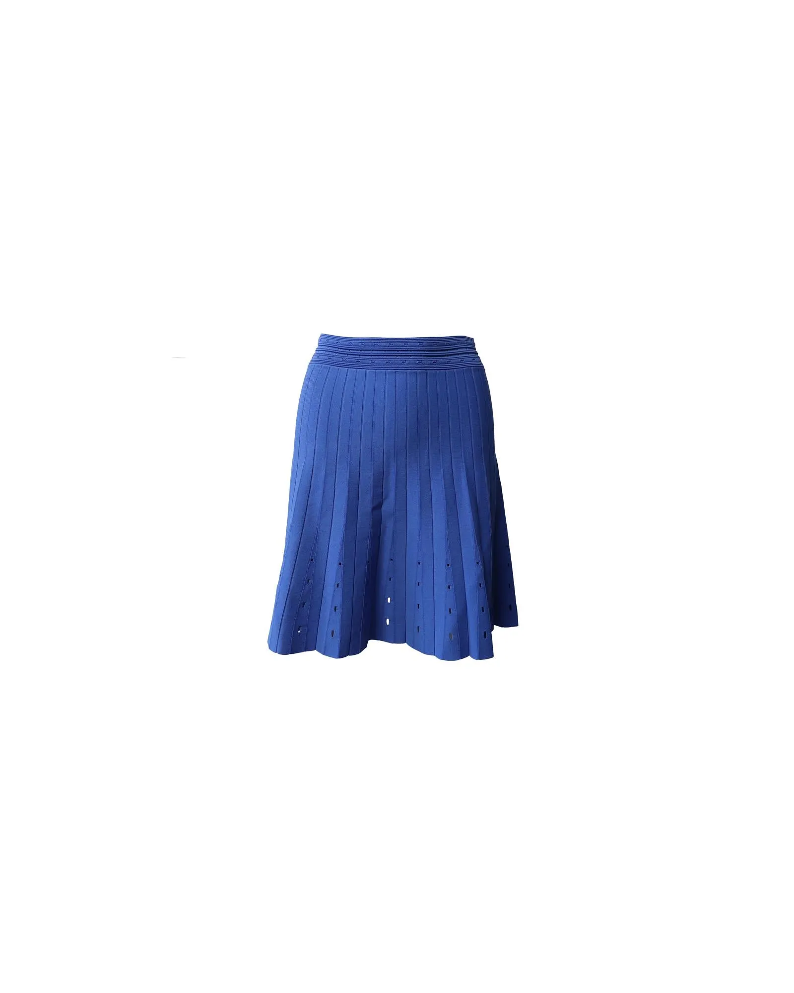 Pleated Skirt in Blue Viscose