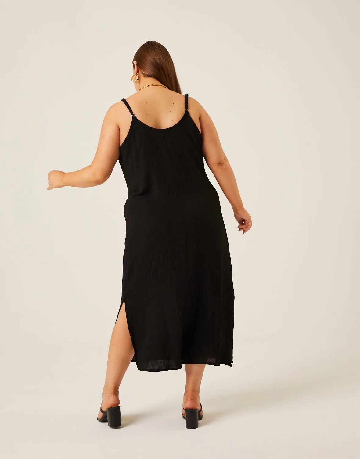 Plus Size Crinkle Woven Slip Dress